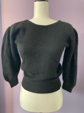 Wool Angira blend Black Women's Puff-Sleeve Sweater